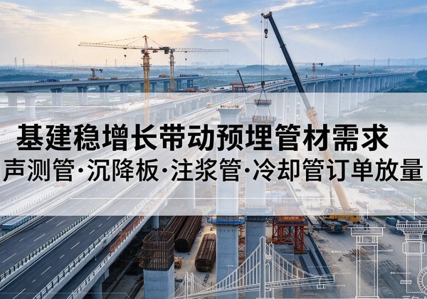 平川基建稳增长带动预埋监测管材需求，声测管、沉降板、注浆管订单持续放量